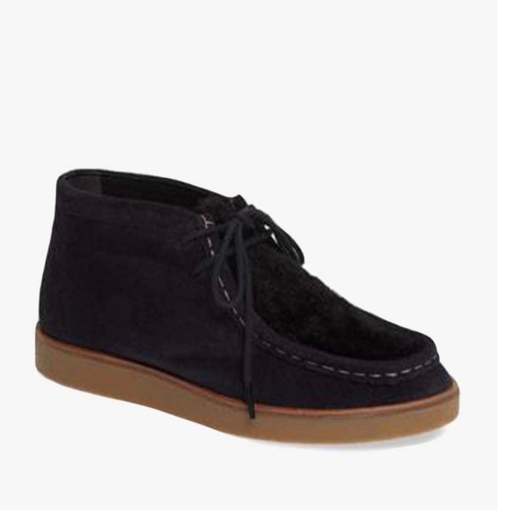 The Great. The Trooper Shoe Suede Shearling Chukka Women's Size 10 Midnight Blue - Picture 6 of 15